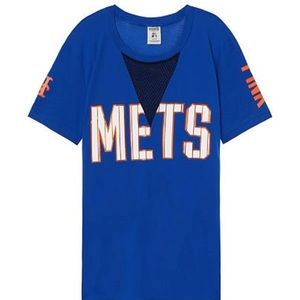 VS PINK MLB METS MEDIUM MESH CUTOUT TOP